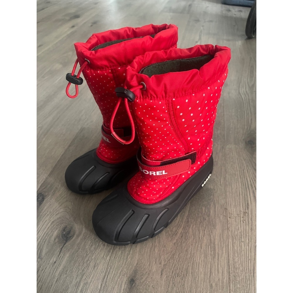 Sorel Kids Flurry Red Polka Dot Waterproof Winter Snow Boots